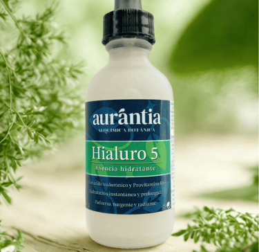 Botella de esencia facial hidratante Aurantia Hialuro 5 con ácido hialurónico