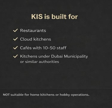 Kitchen control system built for UAE restaurants and cloud kitchens under food safety regulations