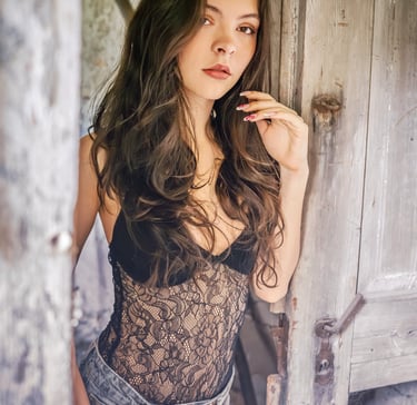 young woman wearing sexy body dress