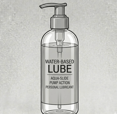 Black and white Image of water based lube