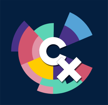 a colorful circular shaped icon 