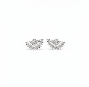 BRINCO PRATA 925 LEQUE COM PEDRAS ZIRCONIA