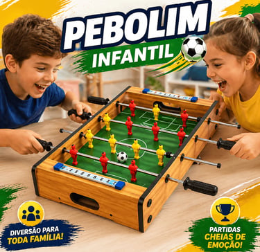 Pebolim Mesa Madeira Compacta Portatil Jogo Futebol 