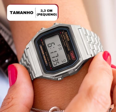 Relógio Casio Unissex Vintage Digital Prata Original Presente A159WA-N1DF