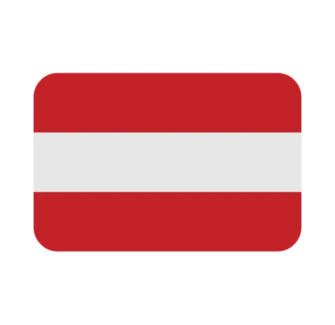 The national flag of Austria icon featuring horizontal red and white stripes.