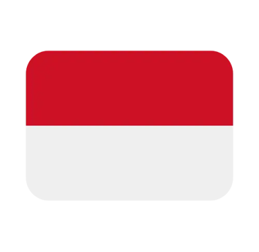 Mónaco national flag icon with rounded corners featuring red and white horizontal stripes.