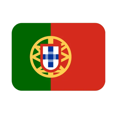 National flag of Portugal icon featuring green and red vertical bands with the Portuguese coat of arms.