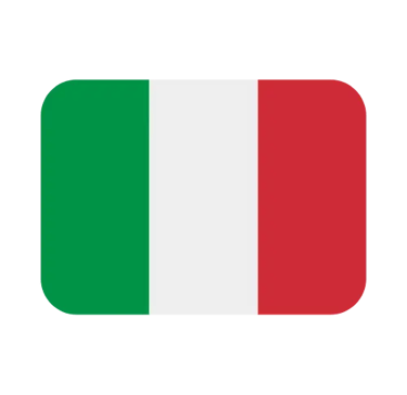 The national flag of Italy featuring vertical stripes of green, white, and red with rounded corners.