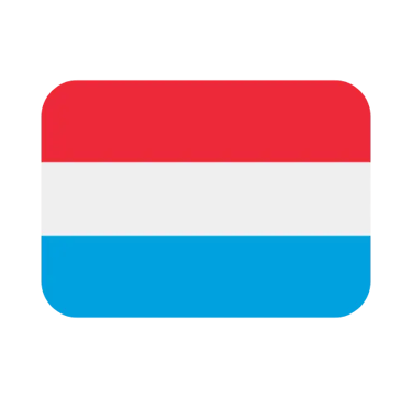 Luxembourg national flag icon featuring horizontal stripes of red, white, and light blue.