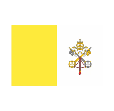 The national flag of Vatican City featuring vertical yellow and white bands with the Papal coat of arms.