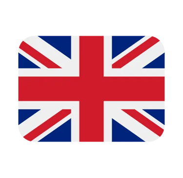 United Kingdom flag icon with rounded corners, featuring the British Union Jack design.