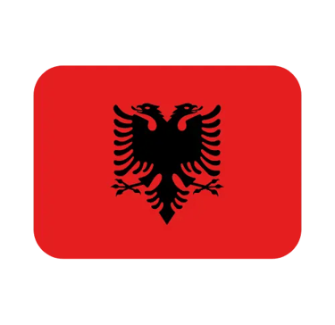The national flag of Albania featuring a black double-headed eagle on a red background.