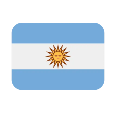 Official Argentina flag emoji icon with blue and white stripes and the Sun of May.