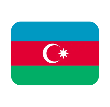 Azerbaijan national flag icon with blue, red, and green stripes and a white crescent moon.