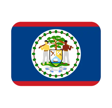 The national flag of Belize with a blue field, red borders, and central coat of arms.