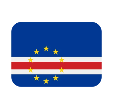 The national flag of Cape Verde featuring a blue background with a red and white stripe and ten yellow stars.