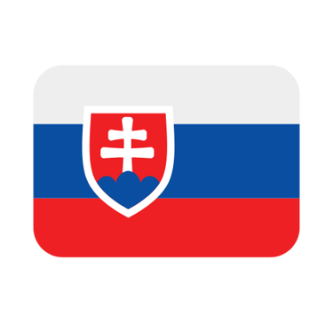 Slovakia national flag icon with white, blue, and red horizontal stripes and state coat of arms.