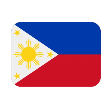 The national flag of the Philippines featuring a sun and stars icon on a blue and red background.