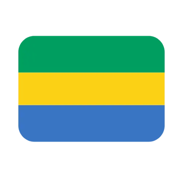 The national flag of Gabon featuring green, yellow, and blue horizontal stripes.