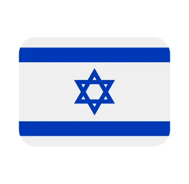 Flag of Israel icon with blue Star of David and stripes on a white rounded rectangle.