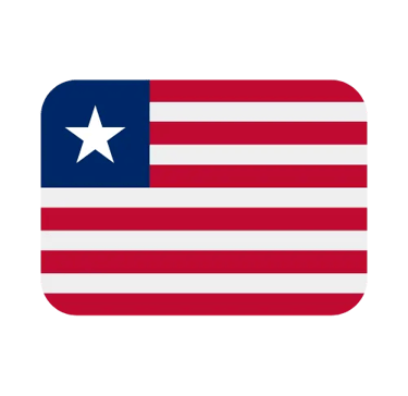 The national flag of Liberia featuring eleven red and white stripes and a white star on a blue square.