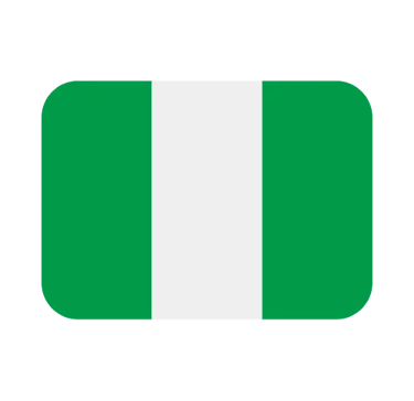 Animated Nigeria flag icon with green and white vertical stripes on a black background.