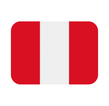 A rounded rectangular icon of the national flag of Peru featuring red and white vertical stripes.