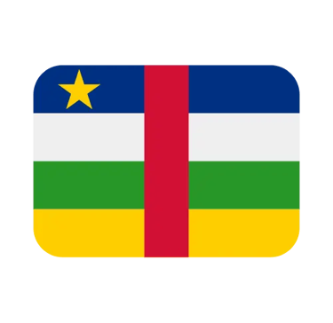 Official flag of the Central African Republic with a yellow star and vertical red stripe.