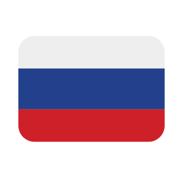 Official national flag of Russia icon featuring horizontal stripes of white, blue, and red.