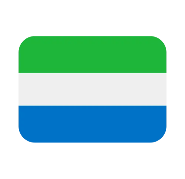 Animated national flag of Sierra Leone featuring green, white, and blue horizontal stripes.