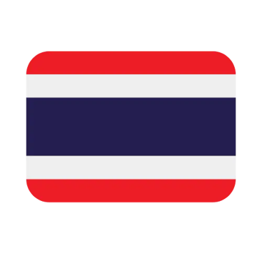 Official national flag of Thailand icon featuring red, white, and blue horizontal stripes.