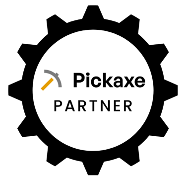 Pickaxe Partner Emblem Colored. Pickaxe AI. Monetize Expertise  with custom GPTs using ANY LLM with Pickaxe AI.