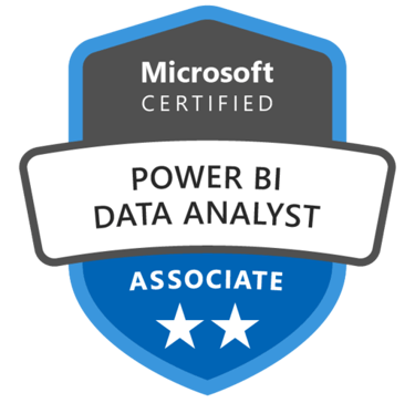 Badge of the PL-300 Microsoft Certification Power BI Data Analyst Associate