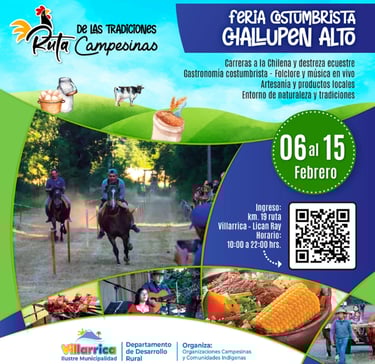 Feria Costumbrista Challupen Alto con carreras a la chilena, gastronomía típica y música en vivo