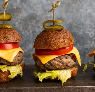 Sustainable plant-based, nutritionally-dense, hypoallergenic protein and fibre burgers