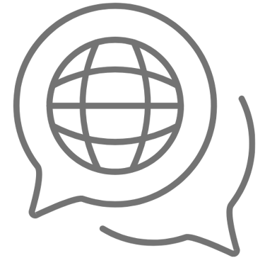 Chat Bilingual Icon in Gray - Bilingual Services (English/Spanish)