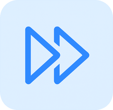 Blue fast forward icon