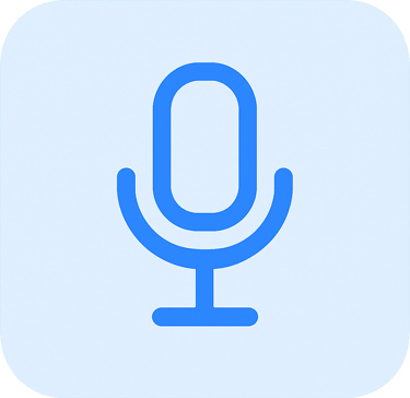 Blue microphone icon
