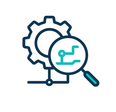 Ícone de medições calibradas e instrumentos técnicos.