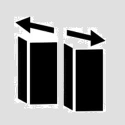 a black and white picture of a door with arrows pointing to the left