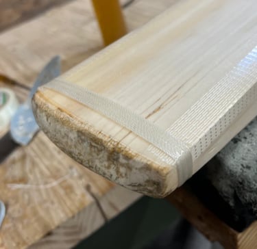 Hand-finished Nirvana cricket bat crafted in the Surat atelier.