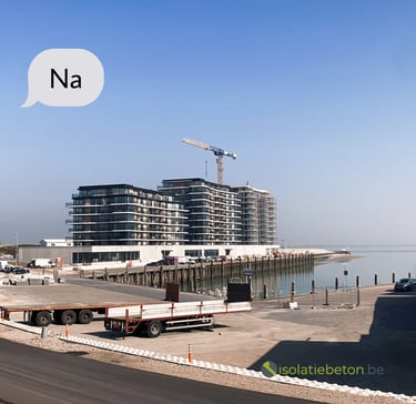 Afgewerkt gebouw op fundering werkvloer schuimbeton