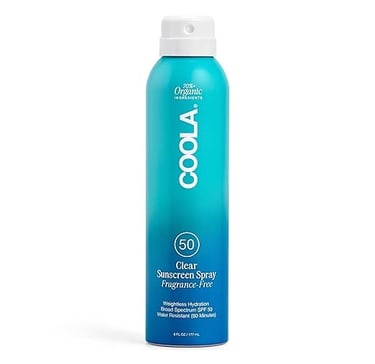 Coola SPF 50 face sunscreen tube with lightweight, skincare-like texture for normal to dry skin.