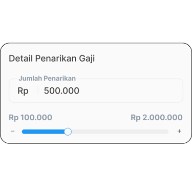 Tampilan aplikasi Flexpay dengan detail penarikan gaji