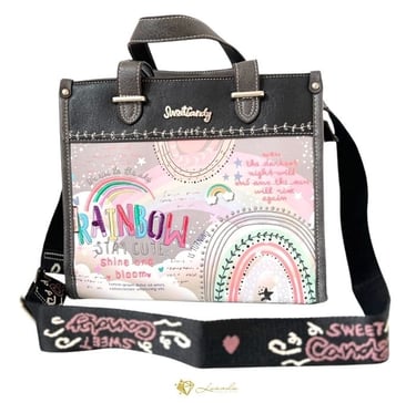 sac sweet candy fille carte vintage marron