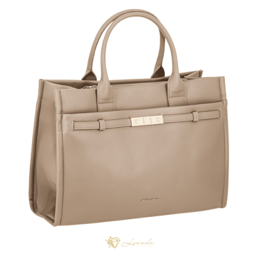 sac à main beige David Jones Clara élégant avec détails dorés – Luanda Steel & Style