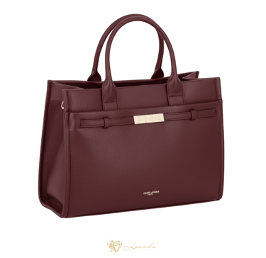 sac à main bordeaux David Jones Clara élégant avec fermeture dorée – Luanda Steel & Style