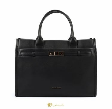 sac à main noir David Jones Clara élégant et structuré pour femme – Luanda Steel & Style