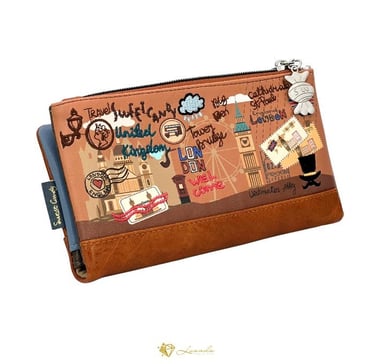 Portefeuille Sweet Candy avec illustrations de Londres et détails brodés
