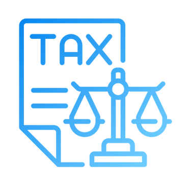 Document with 'TAX' text and scales icon representing tax documentation and fiscal compliance